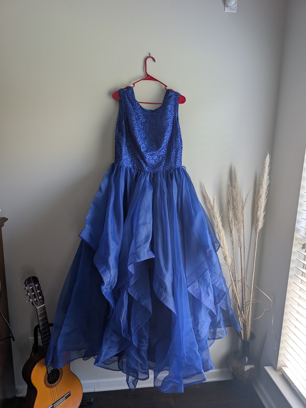 Girls Royal Blue Layered Tulle Party Dress
